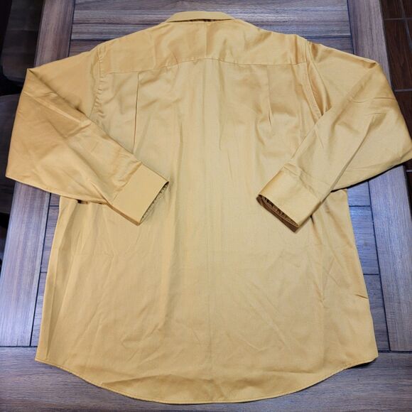 Geoffrey Beene Full Button LS Shirt Gold Wrinkle Free - Size 17 34/35 Reg Fit - Picture 3 of 5